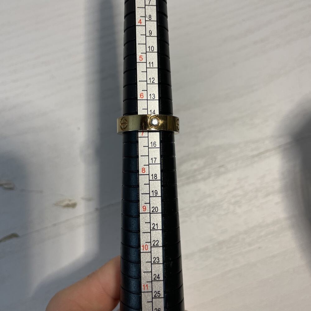 Authentic Cartier Love Ring 18K Yellow Gold 3 Diamonds Band Size 54 / US 7 - Picture 12 of 12
